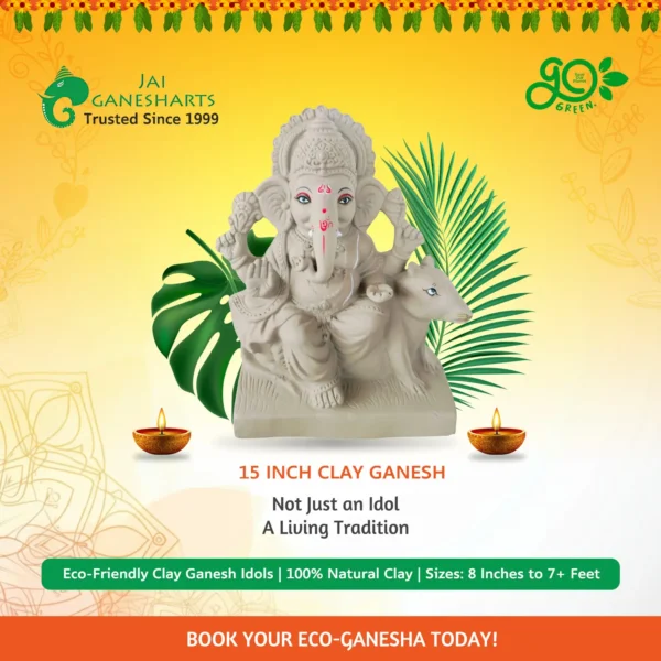 15 Inch Clay Ganesh Idol