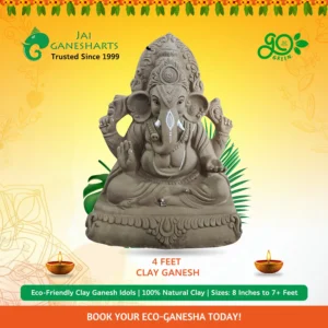 4 Feet Clay Ganesh Idol