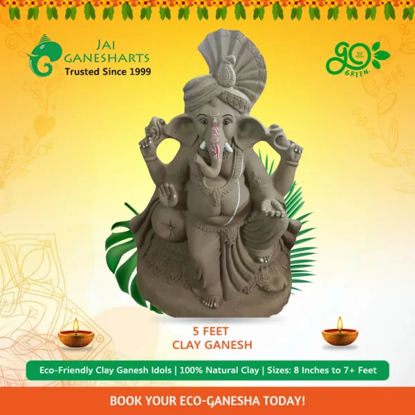 5 Feet Clay Ganesh Idol