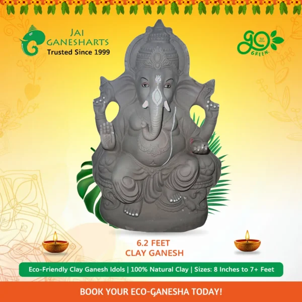 6.2 Feet Clay Ganesh Idol
